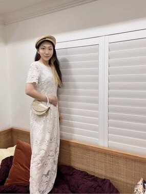 TopShop Ivory Lace Maxi Dress for Women